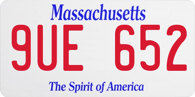 MA license plate 9UE652