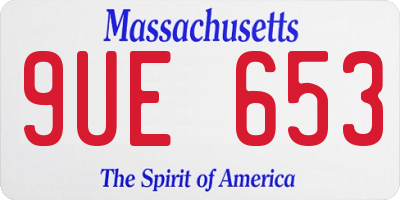 MA license plate 9UE653