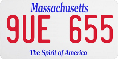 MA license plate 9UE655