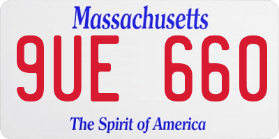 MA license plate 9UE660