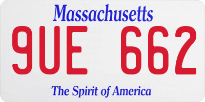 MA license plate 9UE662