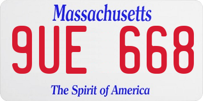 MA license plate 9UE668