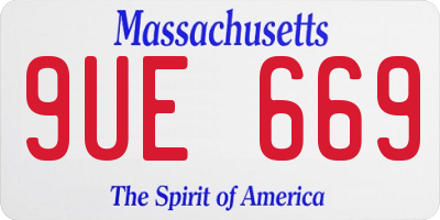 MA license plate 9UE669