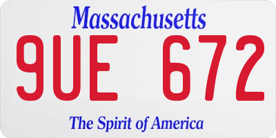 MA license plate 9UE672