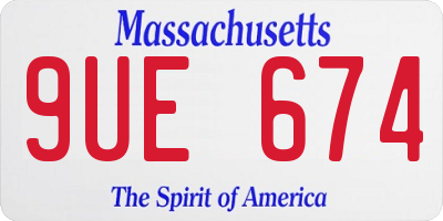 MA license plate 9UE674