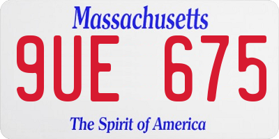 MA license plate 9UE675