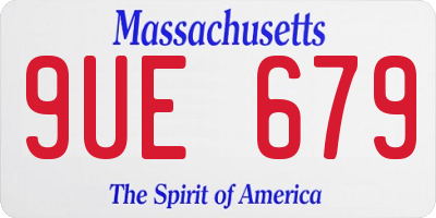 MA license plate 9UE679