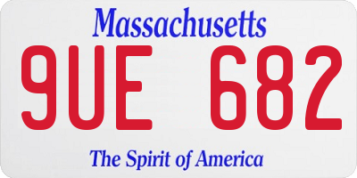 MA license plate 9UE682