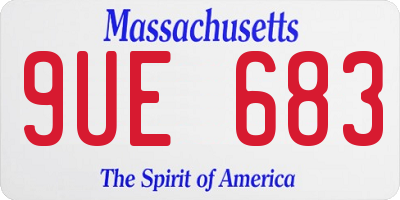 MA license plate 9UE683