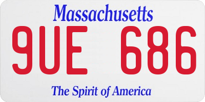 MA license plate 9UE686