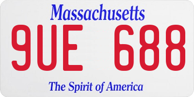MA license plate 9UE688