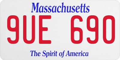 MA license plate 9UE690