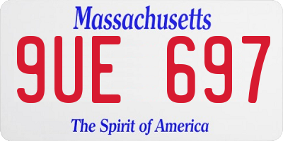 MA license plate 9UE697