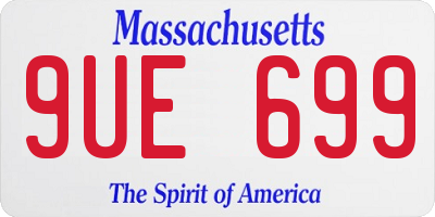 MA license plate 9UE699