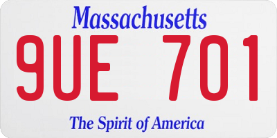 MA license plate 9UE701