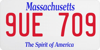 MA license plate 9UE709