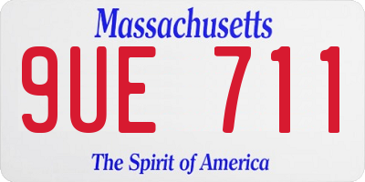 MA license plate 9UE711