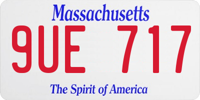 MA license plate 9UE717