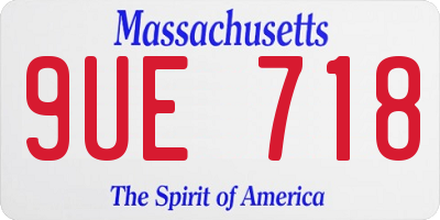 MA license plate 9UE718
