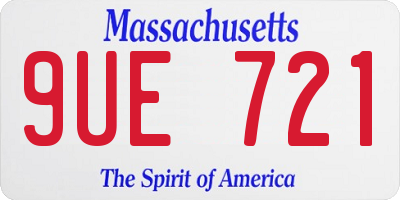 MA license plate 9UE721