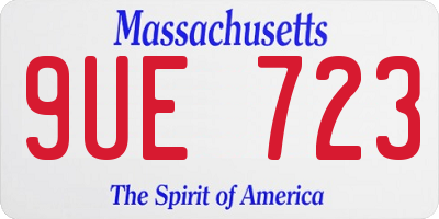 MA license plate 9UE723