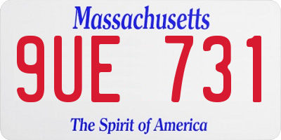 MA license plate 9UE731