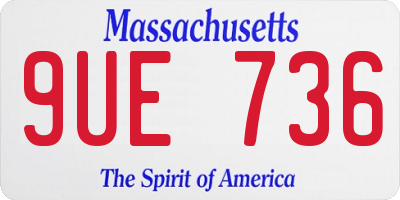MA license plate 9UE736
