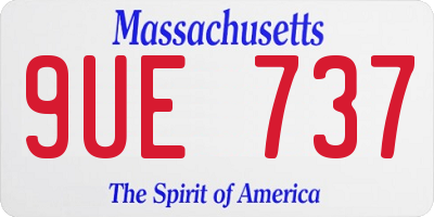 MA license plate 9UE737