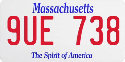 MA license plate 9UE738