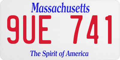 MA license plate 9UE741