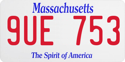 MA license plate 9UE753