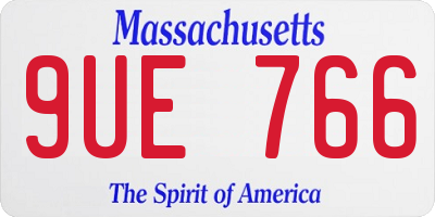 MA license plate 9UE766