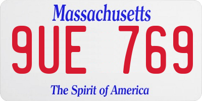 MA license plate 9UE769