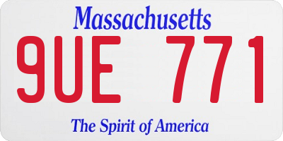 MA license plate 9UE771