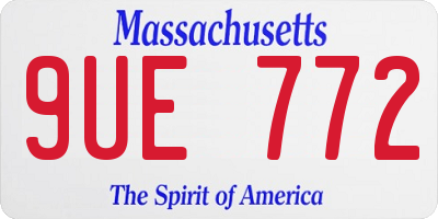 MA license plate 9UE772