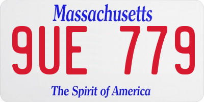 MA license plate 9UE779
