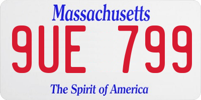 MA license plate 9UE799