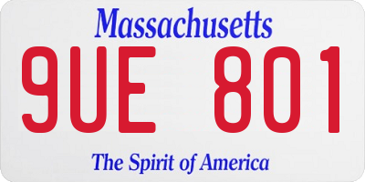 MA license plate 9UE801