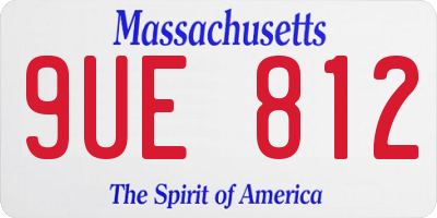 MA license plate 9UE812