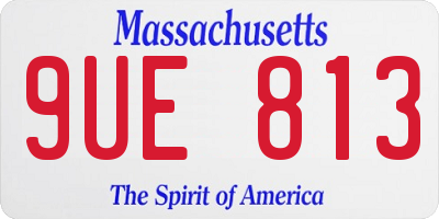 MA license plate 9UE813