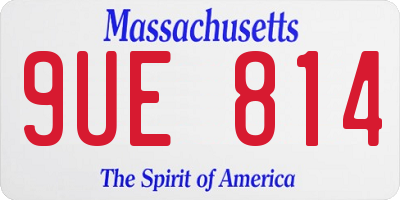 MA license plate 9UE814