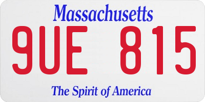 MA license plate 9UE815