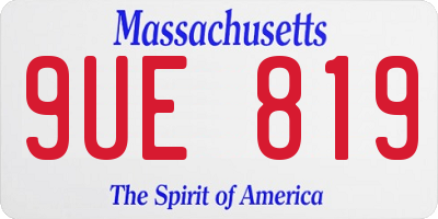 MA license plate 9UE819