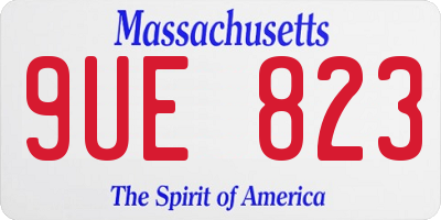 MA license plate 9UE823