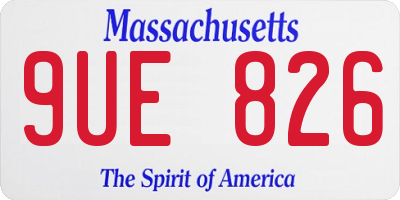 MA license plate 9UE826
