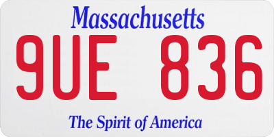 MA license plate 9UE836