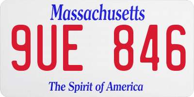MA license plate 9UE846