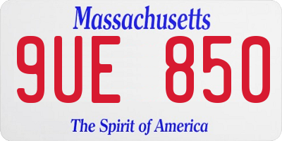 MA license plate 9UE850