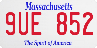 MA license plate 9UE852