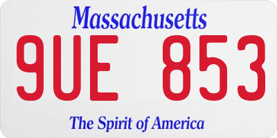 MA license plate 9UE853